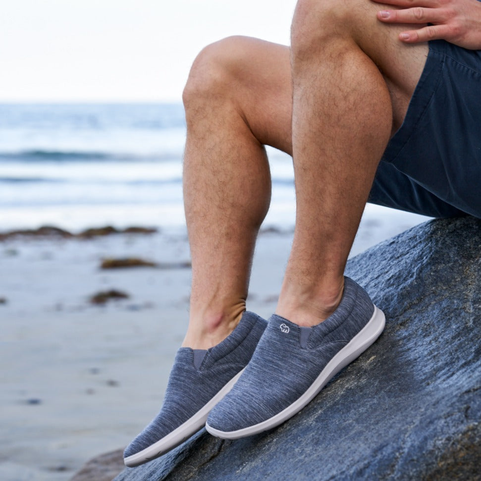 Merinos Men's Slip Ons Australian Merino Wool Shoes Dark Grey