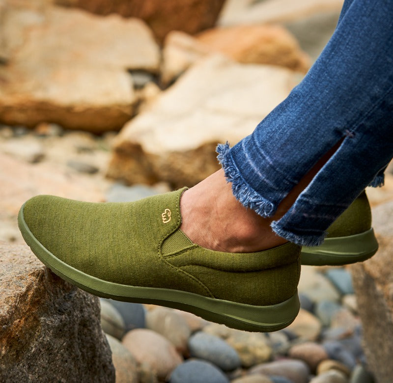Merinos Women's Slip-Ons Australian Merino Wool Shoes Olive Green